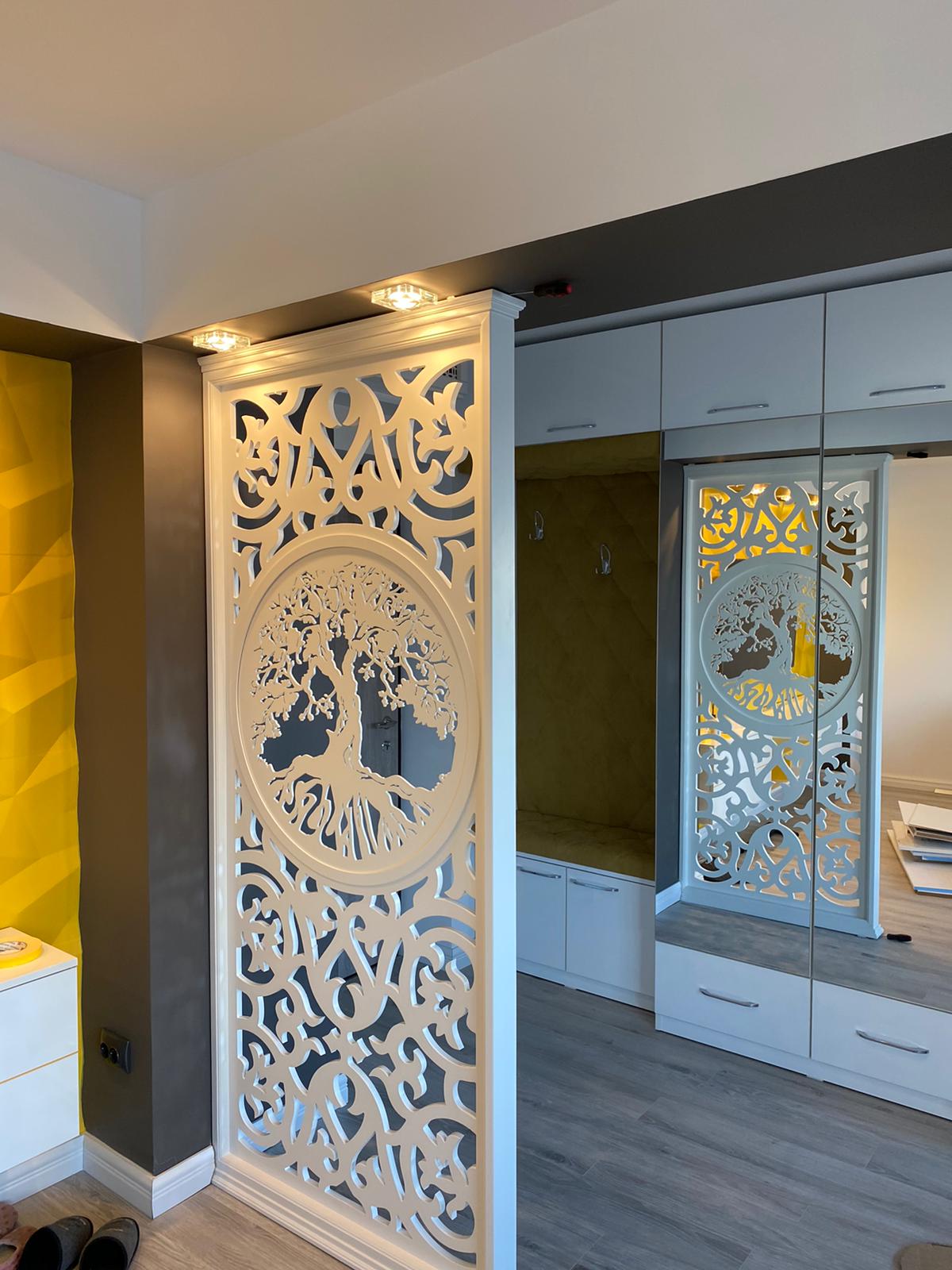 Paravan Decorativ/ Despărțitor - Model Floral + Arborele Vieții